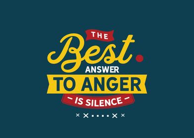 The best answer to anger 