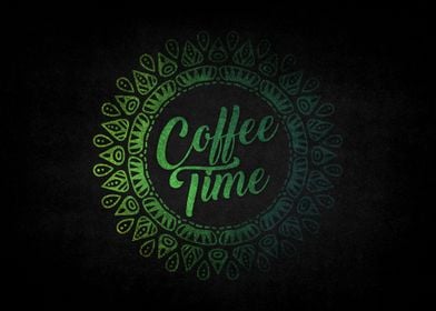 Coffee Time Gold Text Art