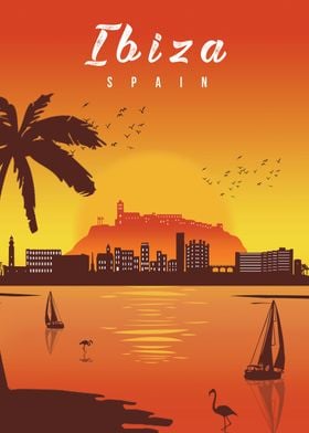 Ibiza Cityscape Skyline