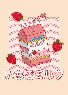 Poster poster graphic design illustration japan minimalist strawberry kawaii strawberry japan