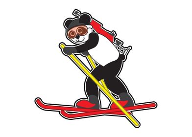 Biathlon Panda on Skis