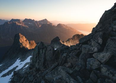 Rocky mountains at sunset