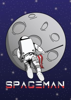 USA Spaceman Moon Landing