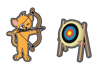 Archery Cat With a Bow