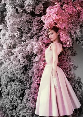 Audrey Hepburn with flower