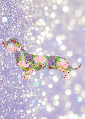 Floral Dachshund Shimmer