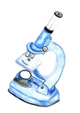 Painted blue microscope