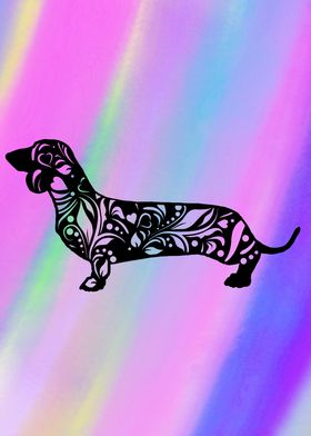 Unicorn Dachshund Mandala