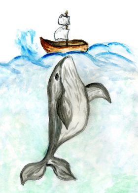 Whale and boat