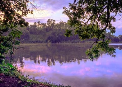 Lake at sunrise Uganda