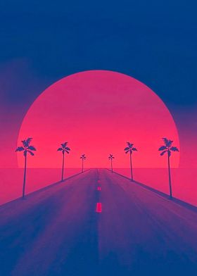 The beautiful retro road