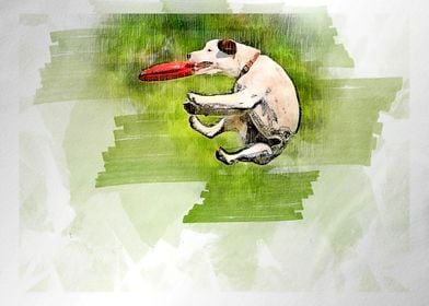 dog watercolor painting