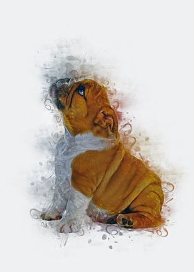 Bulldog Puppy Art