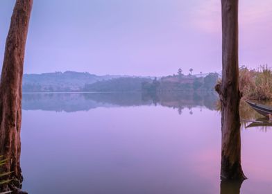 Lake at sunrise Uganda