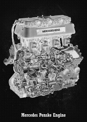 Mercedes Penske Engine Poster By Jat Designs Displate