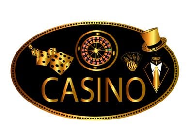 Casino logo gold with skul