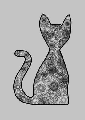 Minimalistic cat mandala