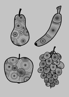 Minimalistic fruit mandala