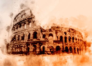 Rome Colosseum painting