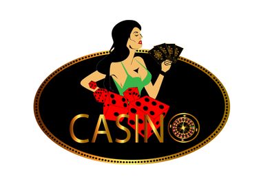 Casino logo with sexy girl