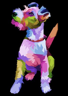 colorful fox terrier dog 