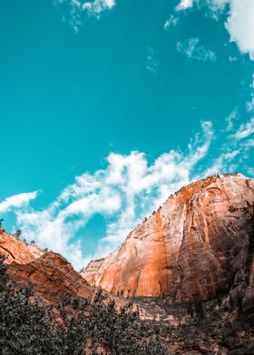 Zion Canyon Blue Sky