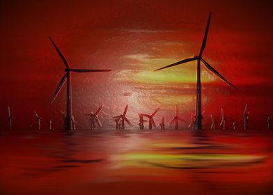 Windmills Digital Art