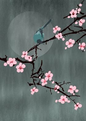 Cherry blossom and bird 
