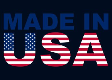 Made in USA text USA flag