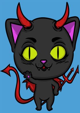 Evil Cat Kitten Devil Meow