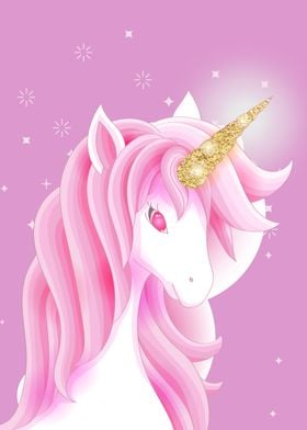 Cute pink unicorn 