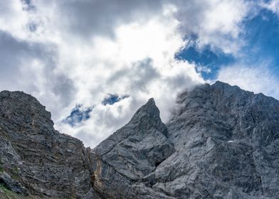Zugspitze in the clouds
