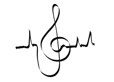 clef music heartbeat 