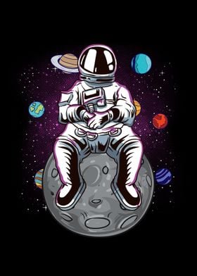 Astronaut Moon Solar Syste