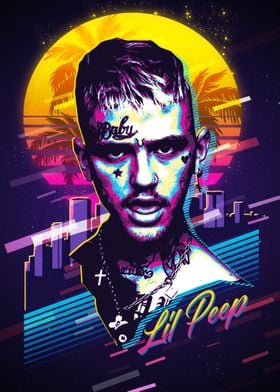 Lil Peep retro 80s