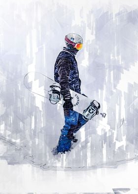 Snowboarder Abstract 