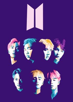 BTS group in pop art