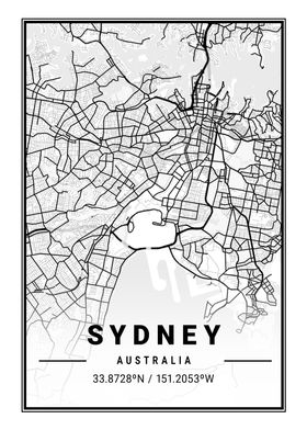 Sydney Light City Map