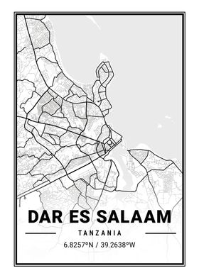 Dar Es Salaam Light Map