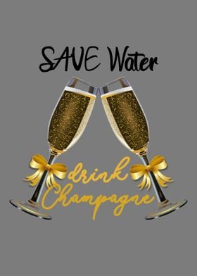 Save Water Drink Champagne