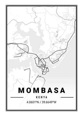 Mombasa Light City Map