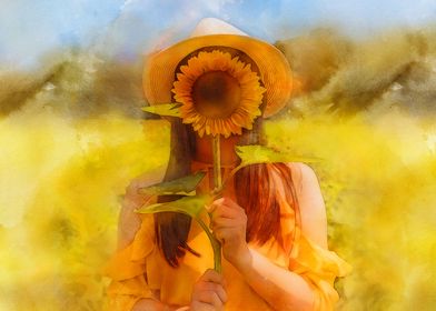 Inspiring sunflower girl