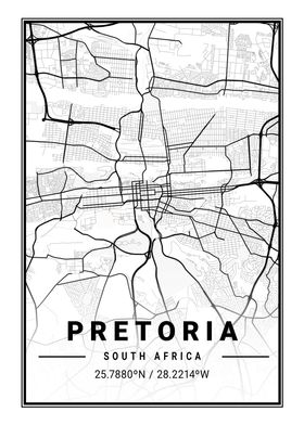 Pretoria Light City Map