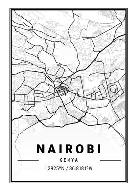 Nairobi Light City Map