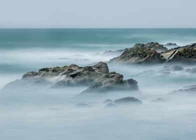 Rocky Outcrop with Mist