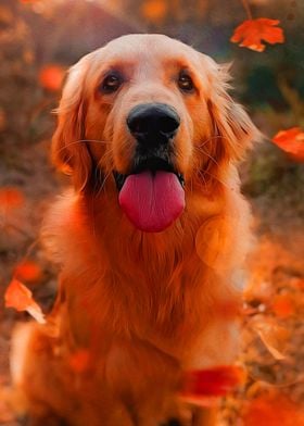 Golden retriever sitting