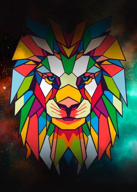 Space Lion Poster By Nofa Aji Zatmiko Displate