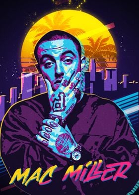 Metal Poster Displate Mac Miller with magnet mounting system for