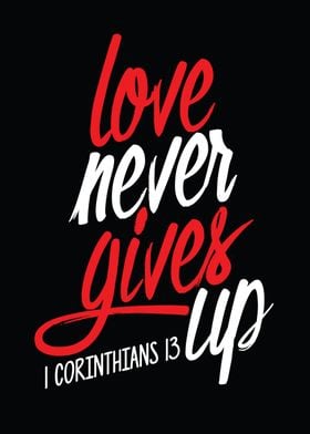 Love never gives up