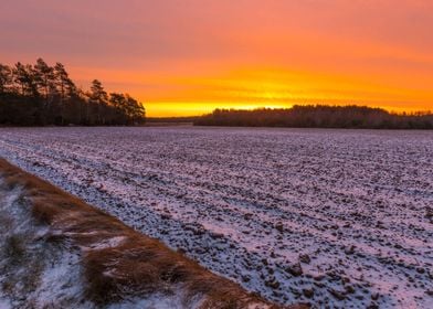 Landscape Frost Field Sky 